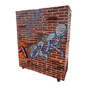 Backstein Wand mit Grafitti 1